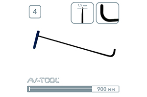 Плоский крючок Black Hunter (радиусное окончание, 900 мм) 08010