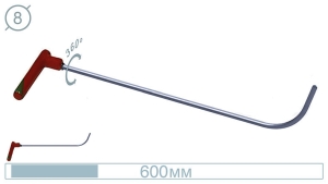 Крючок дверной (окончание плоская лопатка, 600 мм) 09002 A