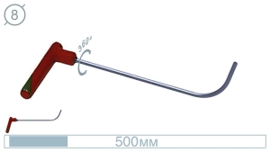Крючок дверной (окончание плоская лопатка, 500 мм) 09003 A