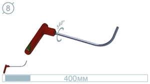 Крючок дверной (окончание плоская лопатка, 400 мм) 09004 A