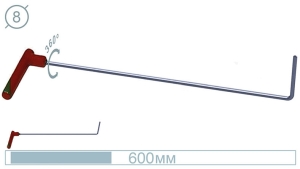 Крючок дверной (окончание плоская лопатка, 600 мм) 09005 A
