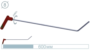 Крючок дверной (окончание плоская лопатка, 600 мм) 09006 A