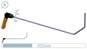 Крючок дверной с поворотной ручкой (600 мм) 09011
