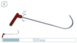 Крючок дверной (окончание плоская лопатка, 500 мм) 09022 A