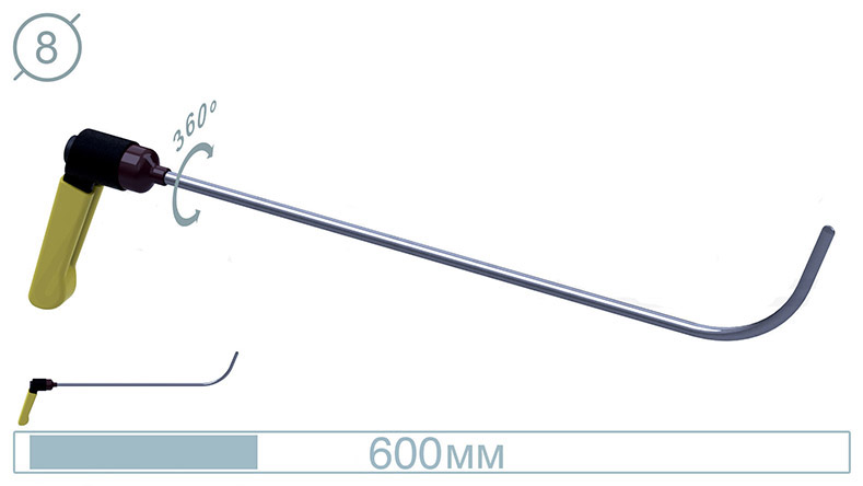 Крючок дверной (окончание плоская лопатка, 600 мм) 09002