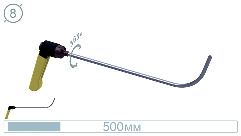 Крючок дверной (окончание плоская лопатка, 500 мм) 09003