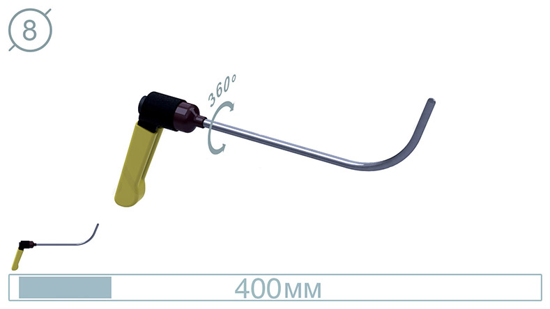 Крючок дверной (окончание плоская лопатка, 400 мм) 09004