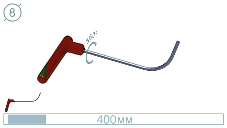 Крючок дверной (окончание плоская лопатка, 400 мм) 09004 A