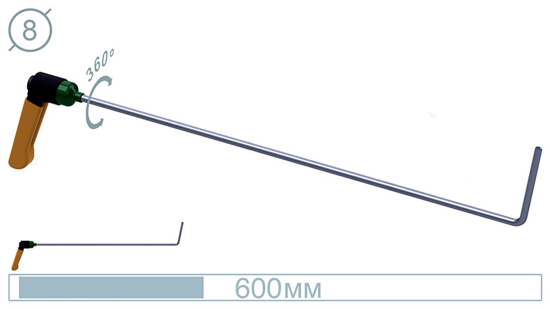 Крючок дверной (окончание плоская лопатка, 600 мм) 09005