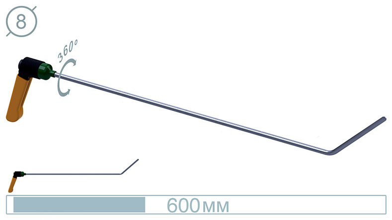Крючок дверной (окончание плоская лопатка, 600 мм) 09006