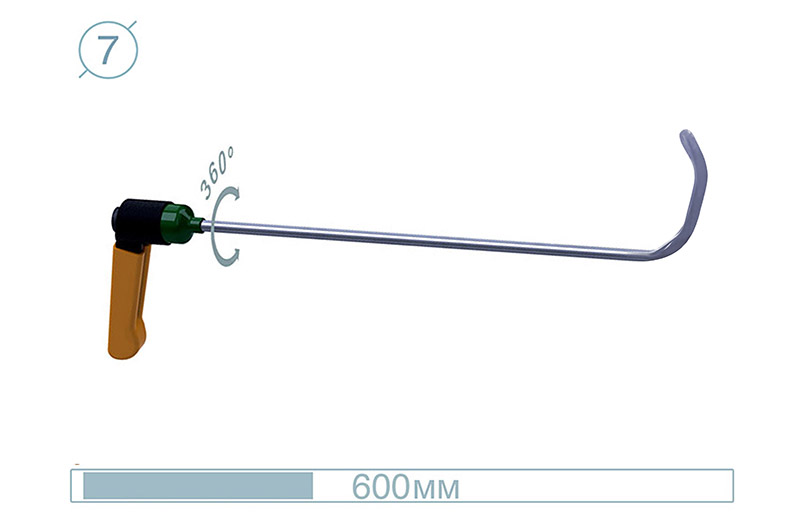 Крючок дверной (окончание плоская лопатка, 600 мм) 09026