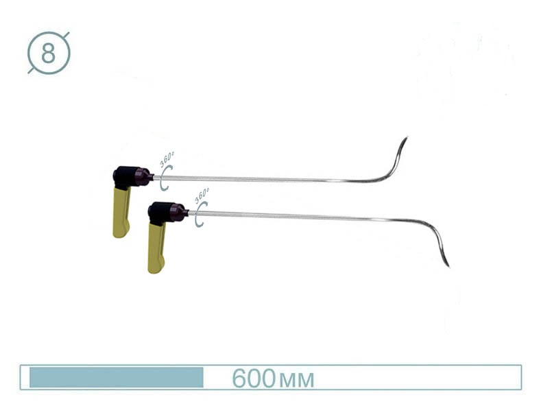 Пара дверных крючков с изогнутыми окончаниями 09034-2